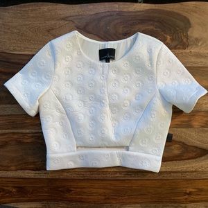 COPY - Cynthia Rowley White Crop Top with Cutout
